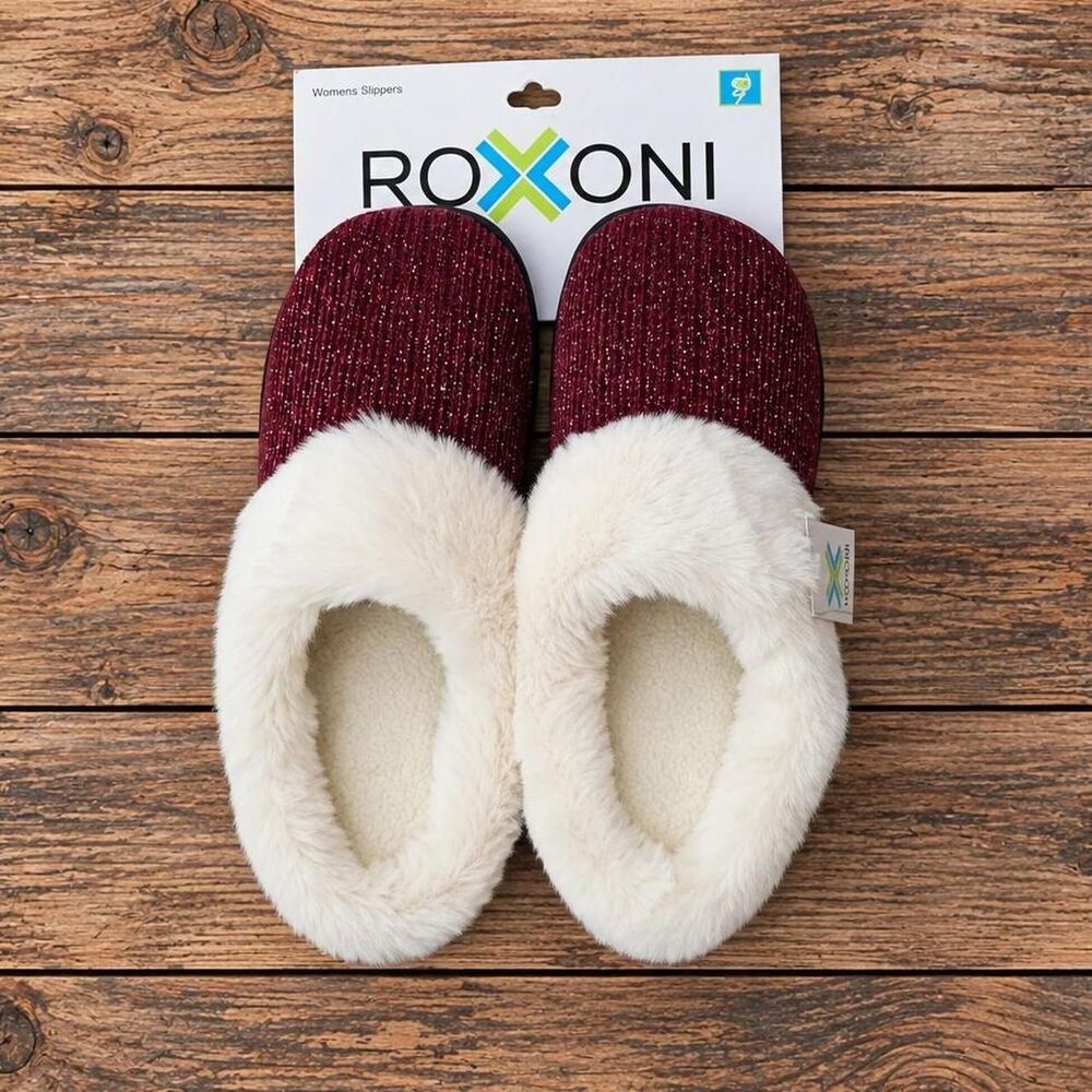 Women's Burgundy and Red Slippers